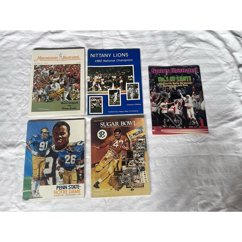 Penn State Football 1982 National Champions Program Lot 1983 Sugar Bowl Ticket